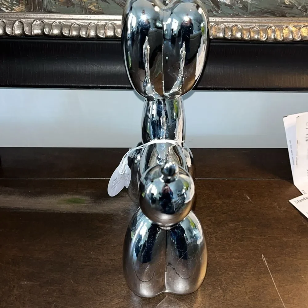 Chrome 10” Tall Shiny Color Rover The Balloon Dog Statuette Decor piece - flaw - Picture 4 of 5